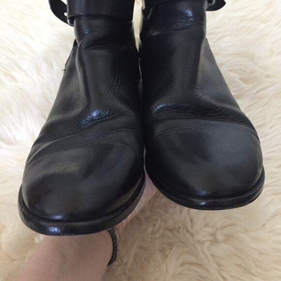 rag & bone Black Leather Strappy ankle Boots Dalton Booties 39.5 - Picture 5 of 8